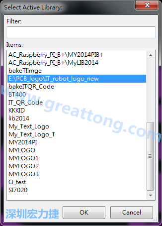 若要存到另外一個library 里， 要點選在File->Current library 重新再選擇Active Library， 就可以點選 File->Save Module in Acitve library 